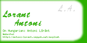 lorant antoni business card