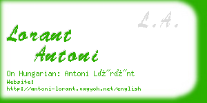 lorant antoni business card